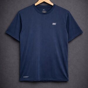 Nike Training Dri-Fit T-Shirt Mens Large Navy Blue Athletic Gym Workout